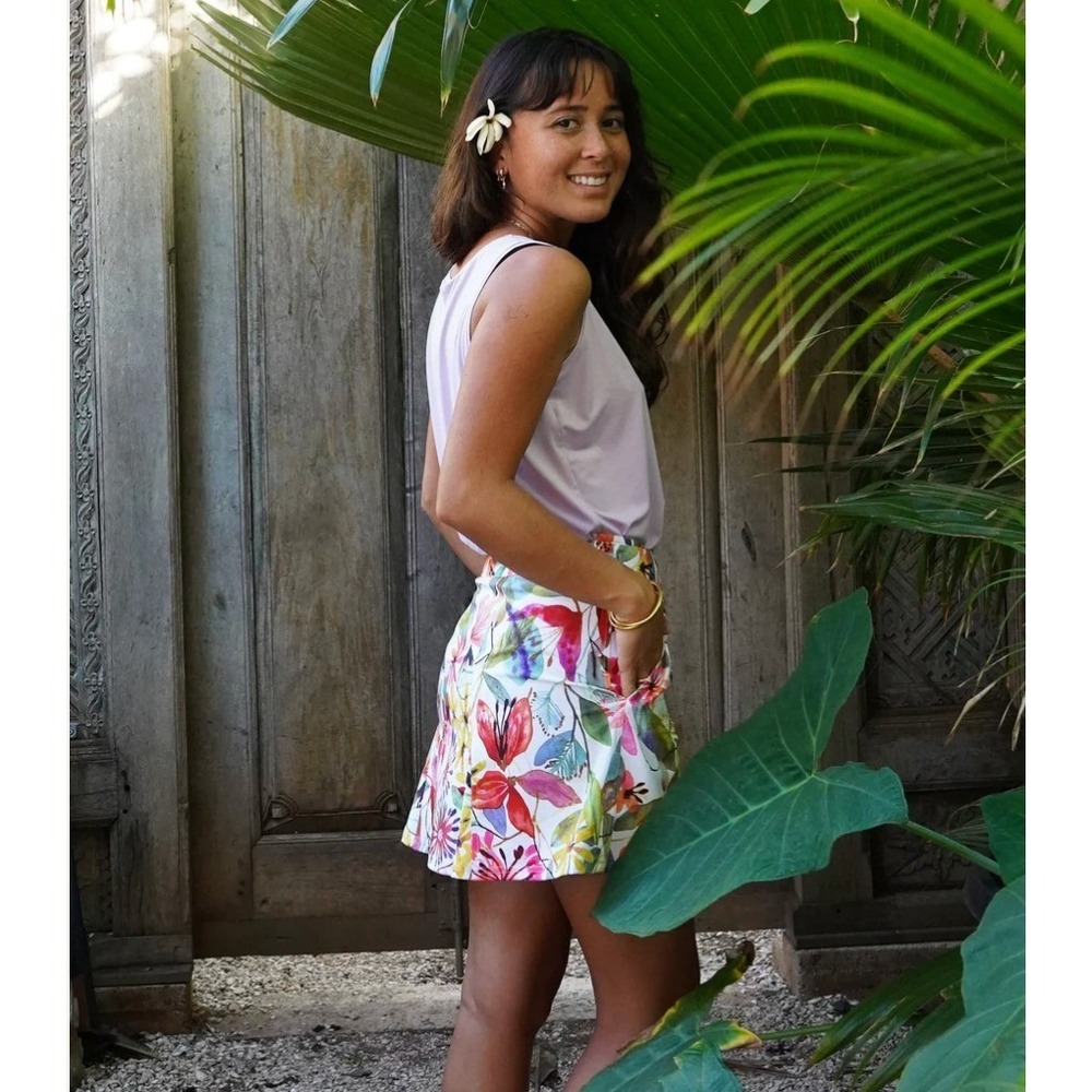 RipSkirt Hawaii Wildflower Watercolor Wrap Skirt (1) M Multicolor Cover Up